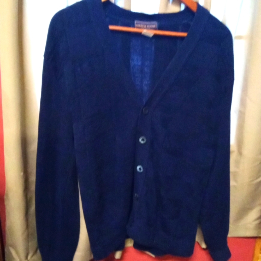 Andrew Rohan Navy blue vintage cardigan sweater